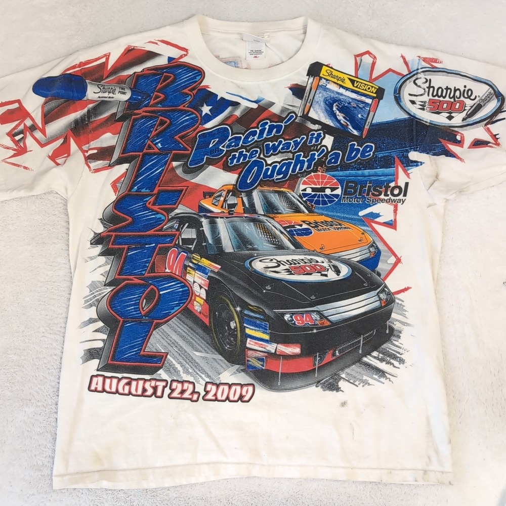 NASCAR Y2K Sharpie 500 Bristol Speedway All‎ Over Print Two Sided T-Shirt